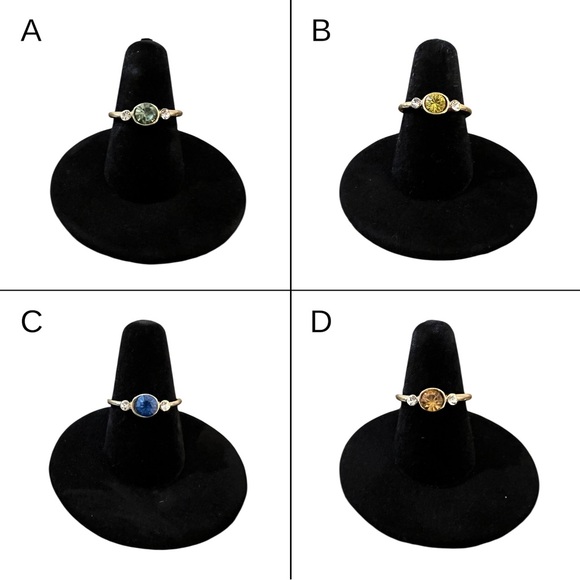 Jewelry - Elegant Gold Gemstone and Rhinestones Ring